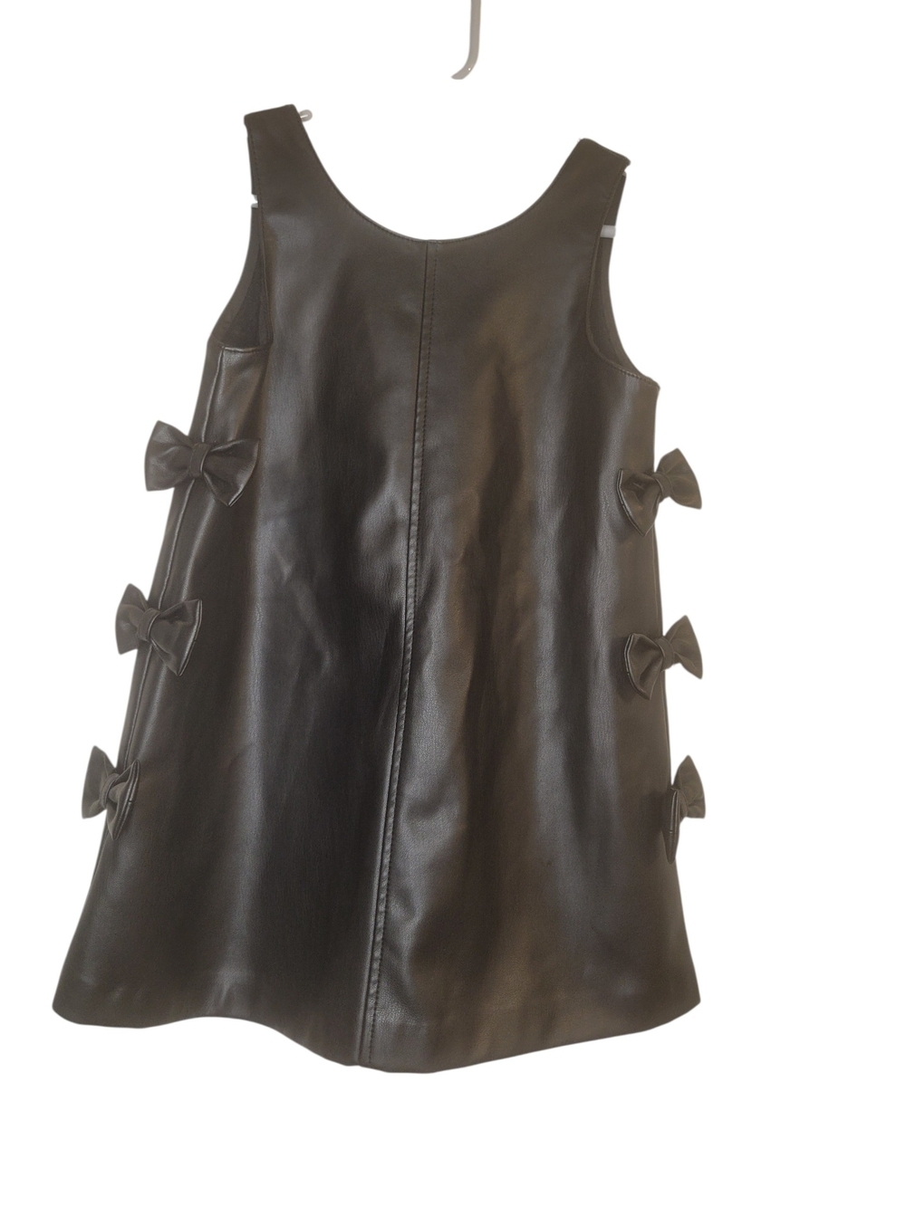Zara Black Faux Leather A-Line Dress with Side Bows
